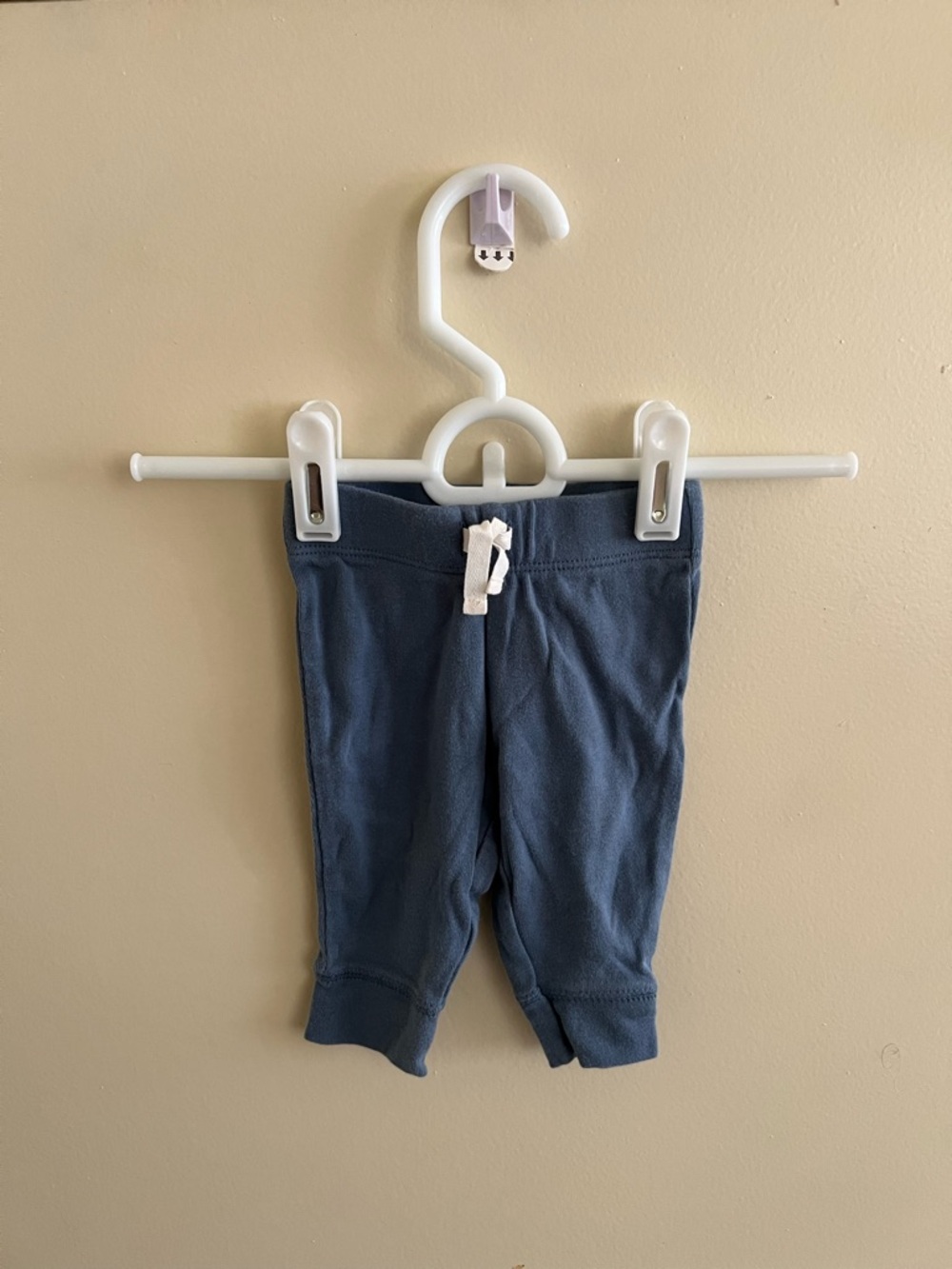 Baby Knit Drawstring Pants in Slate Blue